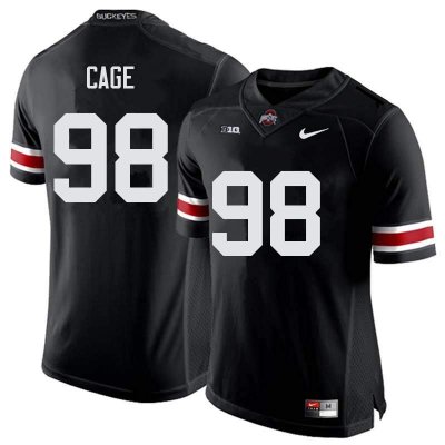 NCAA Ohio State Buckeyes Men's #98 Jerron Cage Black Nike Football College Jersey FML7245CL